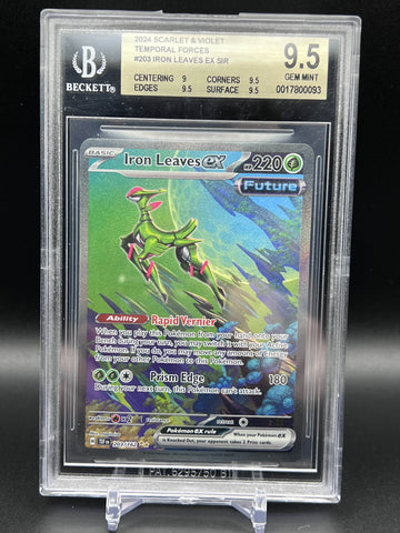 Iron Leaves ex SIR #203 2024 Pokemon Scarlet and Violet Temporal Forces BGS 9.5