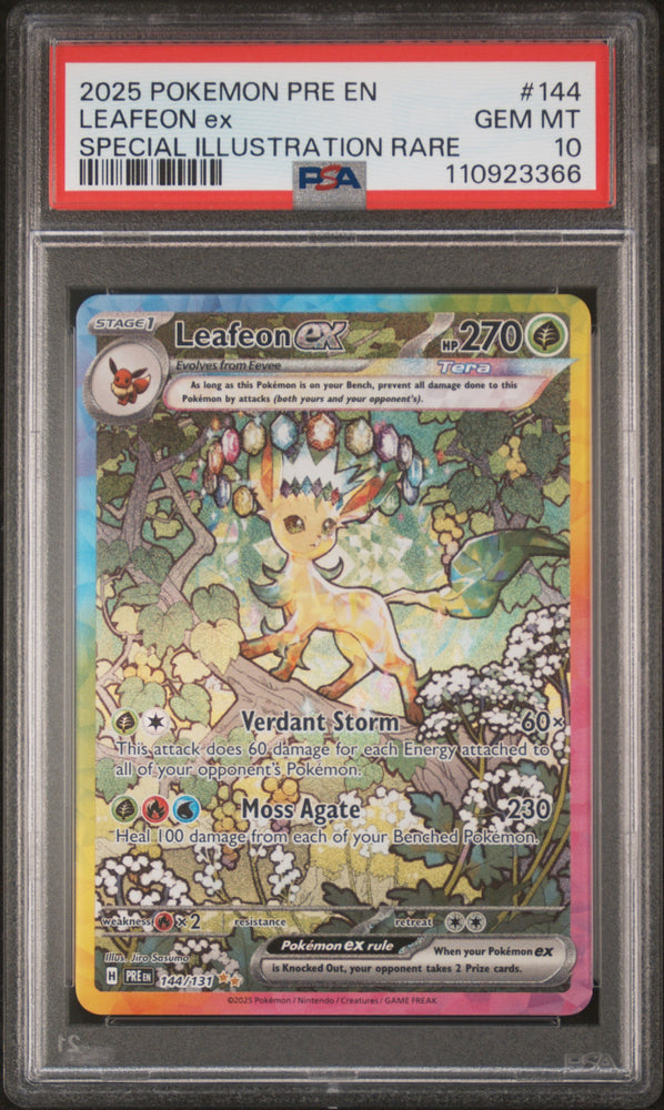 Leafeon Ex #144 2025 Pokemon Pre En-Prismatic Evolutions PSA 10 SIR