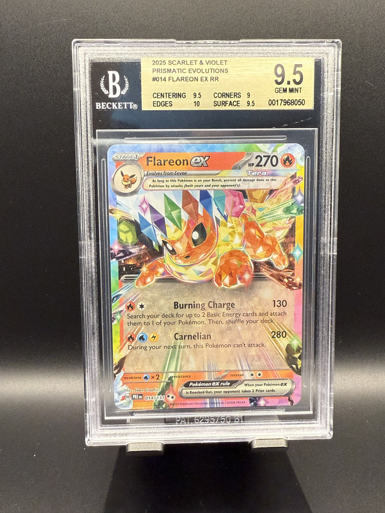 Flareon ex RR #014 2025 Pokemon Scarlet and Violet Prismatic Evolutions BGS 9.5