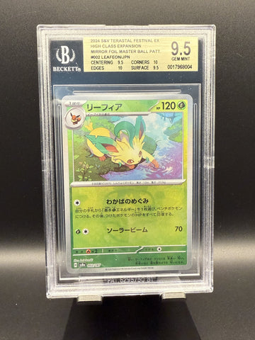 Leafeon #002 2024 Pokemon Terastal Festival ex Master Ball Jpn BGS 9.5