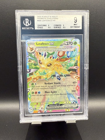 Leafeon ex RR #006 2025 Pokemon Prismatic Evolutions BGS 9.0