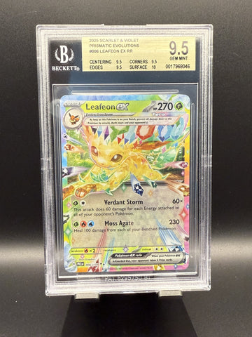 Leafeon ex RR #006 2025 Pokemon Scarlet and Violet Prismatic Evolutions BGS 9.5
