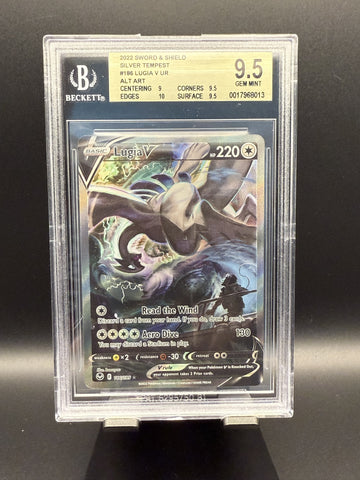 Lugia V UR ALT ART #186 2022 Pokemon Sword and Shield Silver Tempest BGS 9.5