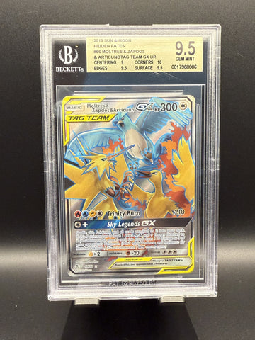 Moltres & Zapdos & Articuno GX UR #66 2019 Pokemon Hidden Fates BGS 9.5