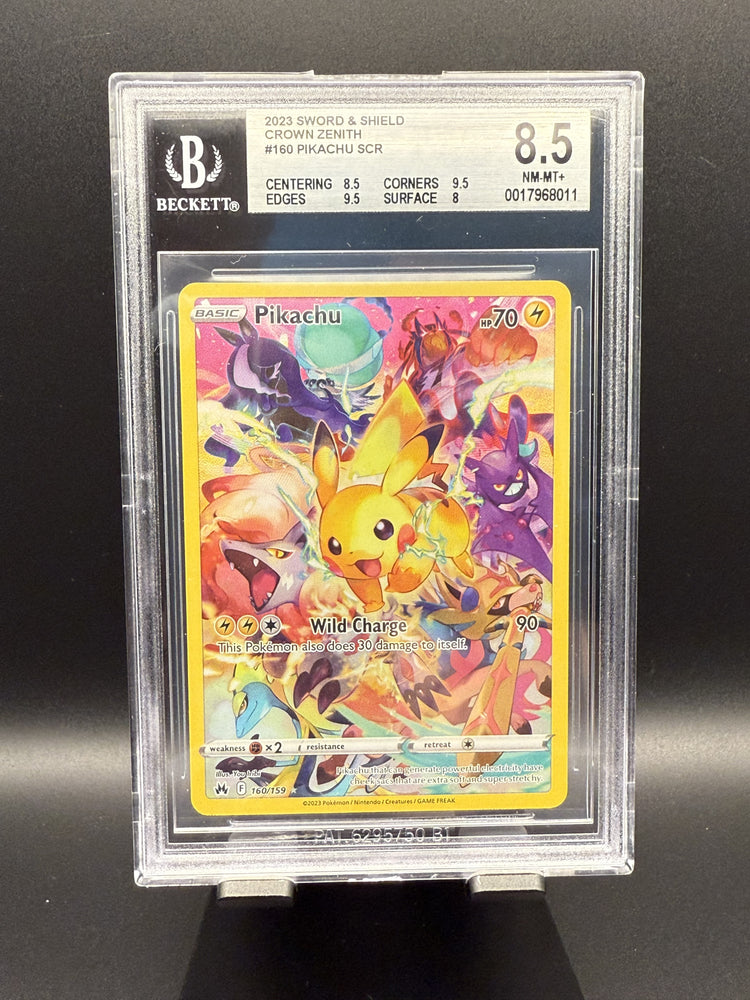 Pikachu SCR #160 2023 Pokemon Sword and Shield Crown Zenith BGS 8.5