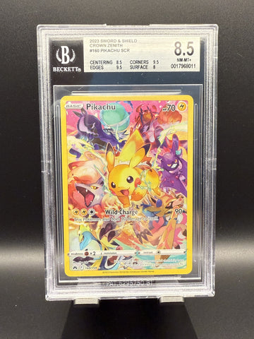 Pikachu SCR #160 2023 Pokemon Sword and Shield Crown Zenith BGS 8.5