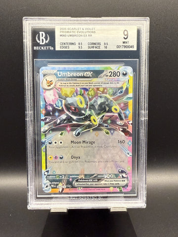 Umbreon ex RR #060 2025 Pokemon Scarlet and Violet Prismatic Evolutions BGS 9.0