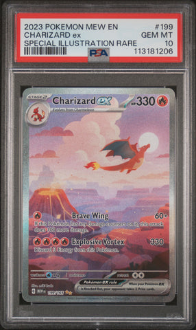 Charizard Ex #199 PSA 10 2023 Pokemon Mew En-151 Special Illustration Rare