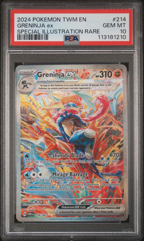 Greninja Ex #214 2024 Pokemon Twm En-Twilight Masquerade PSA 10 SIR