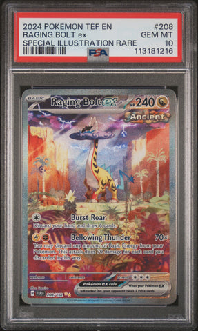 Raging Bolt Ex #208 2024 Pokemon Tef En-Temporal Forces PSA 10 SIR