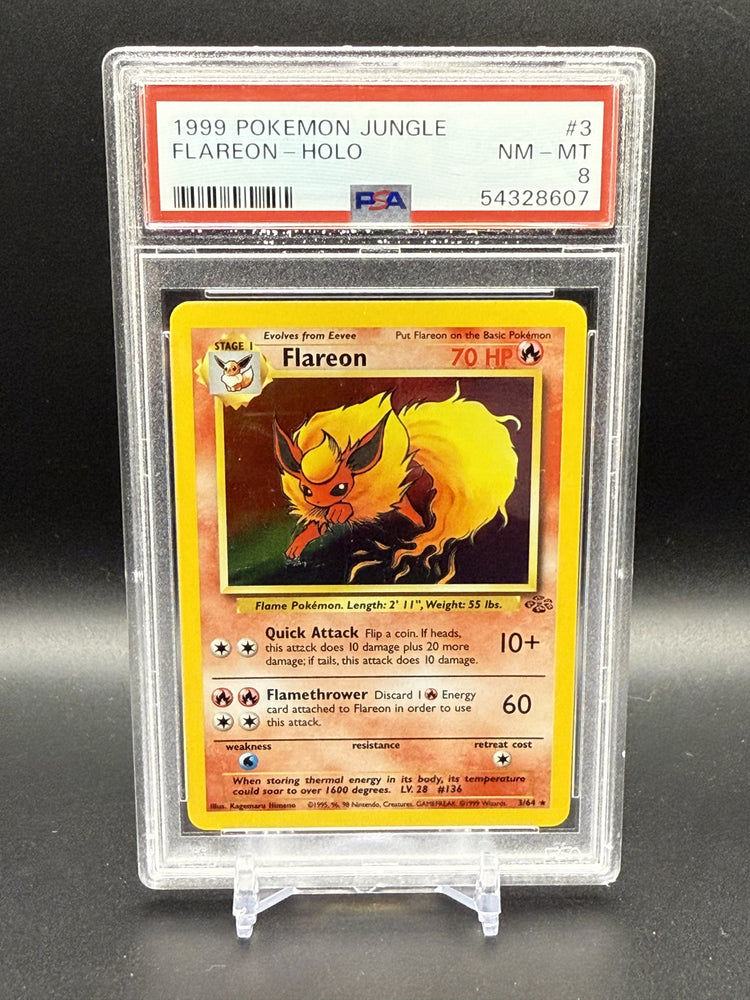 Flareon-Holo #3 1999 Pokemon Jungle PSA 8