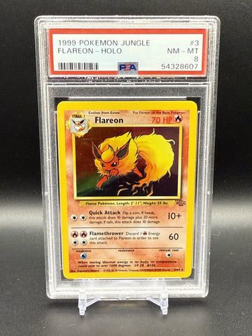 Flareon-Holo #3 1999 Pokemon Jungle PSA 8