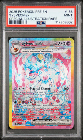 Sylveon Ex #156 2025 Pokemon Pre En-Prismatic Evolutions PSA 9 SIR
