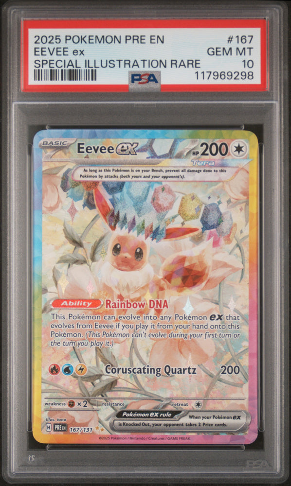 Eevee Ex #167 2025 Pokemon Pre En-Prismatic Evolutions PSA 10 SIR