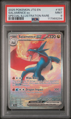Salamence Ex #187 2025 Pokemon Jtg En-Journey Together PSA 9 SIR