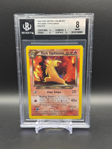 Dark Typhlosion HOLO R #10 2002 Pokemon Neo Destiny Unlimited BGS 8.0