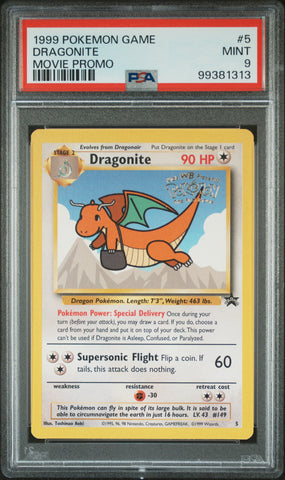 Dragonite #5 1999 Pokemon Game Movie PSA 9 Movie Promo