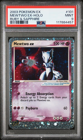 Mewtwo Ex-Holo #101 2003 Pokemon Ex Ruby & Sapphire PSA 9 Ruby & Sapphire