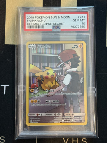 Pikachu #241 2019 Pokemon Sun & Moon Cosmic Eclipse PSA 10