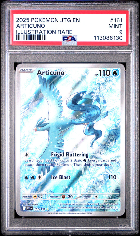 Articuno #161 2025 Pokemon Jtg En-Journey Together PSA 9 Illustration Rare
