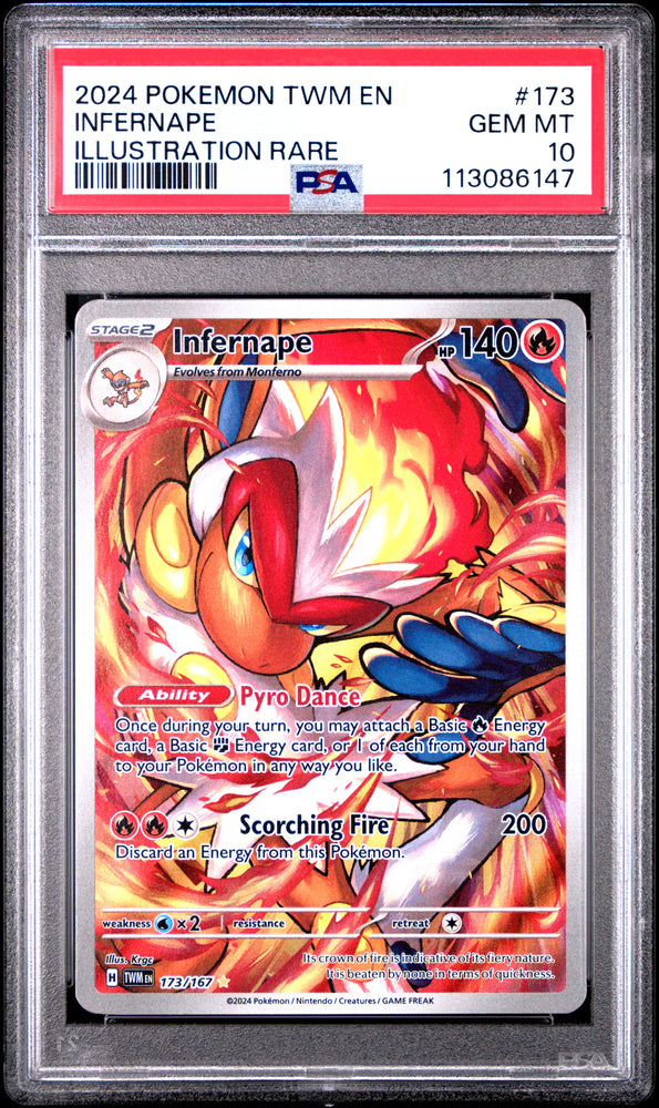 Infernape #173 2024 Pokemon Twm En-Twilight Masquerade PSA 10 Illustration Rare
