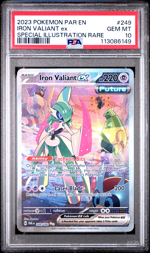 Iron Valiant Ex #249 2023 Pokemon Par En-Paradox Rift PSA 10 SIR