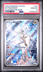 N'S Reshiram #167 2025 Pokemon Jtg En-Journey Together PSA 10 Illustration Rare