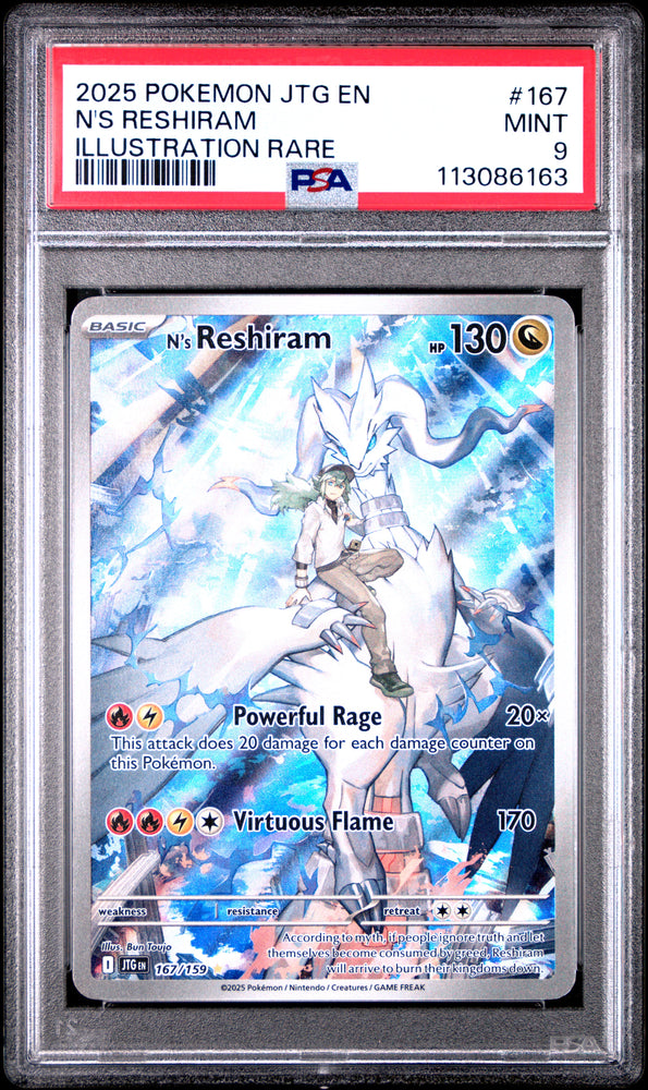 N'S Reshiram #167 2025 Pokemon Jtg En-Journey Together PSA 9 IR