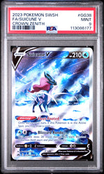 Suicune V #GG38 2023 Pokemon Sword And Shield Crown Zenith PSA 9