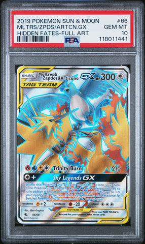 Mltrs/Zpds/Artcn.Gx #66 2019 Pokemon Sun & Moon Hidden Fates PSA 10