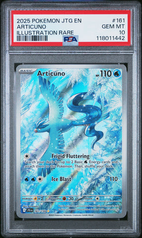 Articuno #161 2025 Pokemon Jtg En-Journey Together PSA 10 Illustration Rare a