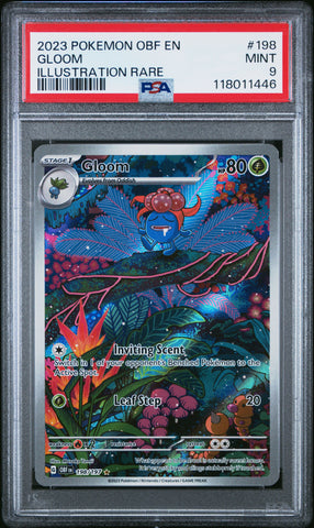 Gloom #198 2023 Pokemon Obf En-Obsidian Flames PSA 9 Illustration Rare