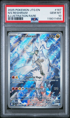 N'S Reshiram #167 2025 Pokemon Jtg En-Journey Together PSA 10 IR a