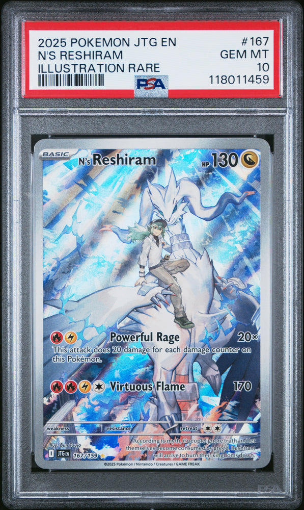 N'S Reshiram #167 2025 Pokemon Jtg En-Journey Together PSA 10 IR b