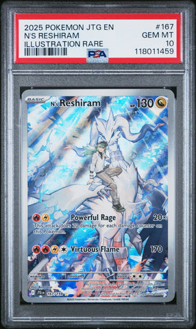 N'S Reshiram #167 2025 Pokemon Jtg En-Journey Together PSA 10 IR b