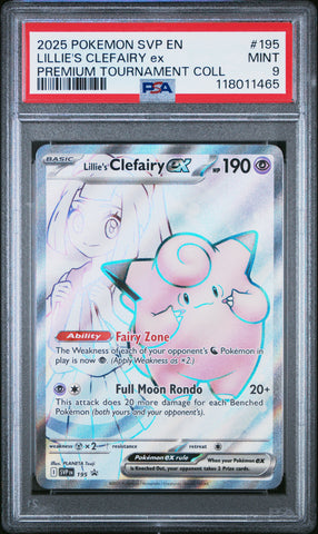 Lillie's Clefairy Ex #195 2025 Pokemon Svp En-Sv Black Star Promo PSA 9