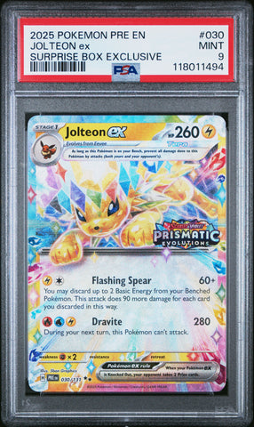 Jolteon Ex #030 2025 Pokemon Pre En-Prismatic Evolutions PSA 9 A