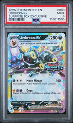 Umbreon Ex #060 2025 Pokemon Pre En-Prismatic Evolutions PSA 9 C