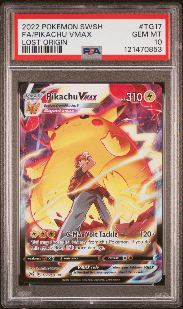 Pikachu Vmax #TG17 2022 Pokemon Sword & Shield Lost Origin PSA 10 a