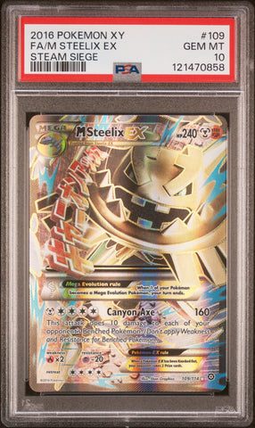 M Steelix Ex #109 2016 Pokemon Xy Steam Siege PSA 10 Steam Siege