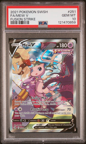 Mew V #251 2021 Pokemon Sword & Shield Fusion Strike PSA 10