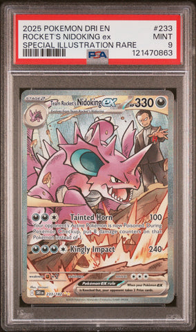 Rocket's Nidoking Ex #233 2025 Pokemon Dri En-Destined Rivals PSA 9 SIR