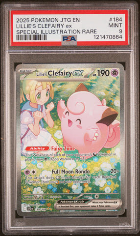 Lillie's Clefairy Ex #184 2025 Pokemon Jtg En-Journey Together PSA 9 SIR