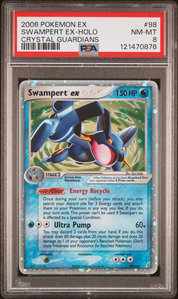 Swampert Ex-Holo #98 2006 Pokemon Ex Crystal Guardians PSA 8 Crystal Guardians
