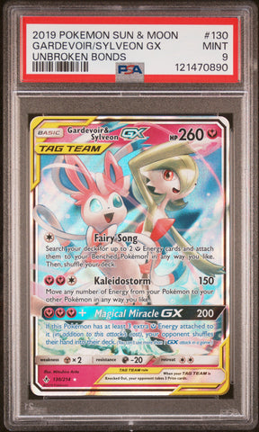Gardevoir/Sylveon Gx #130 2019 Pokemon Sun & Moon Unbroken Bonds PSA 9