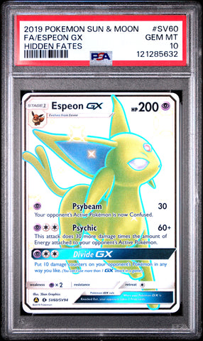 Fa/Espeon Gx #SV60 2019 Pokemon Sun & Moon Hidden Fates PSA 10