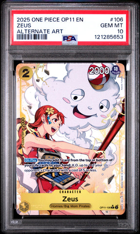 Zeus #106 2025 One Piece Op11-A Fist Of Divine Speed PSA 10 Alternate Art