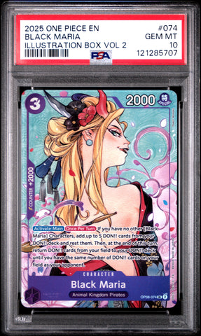 Black Maria #074 2025 One Piece Promos PSA 10 Illustration Box Vol 2 g