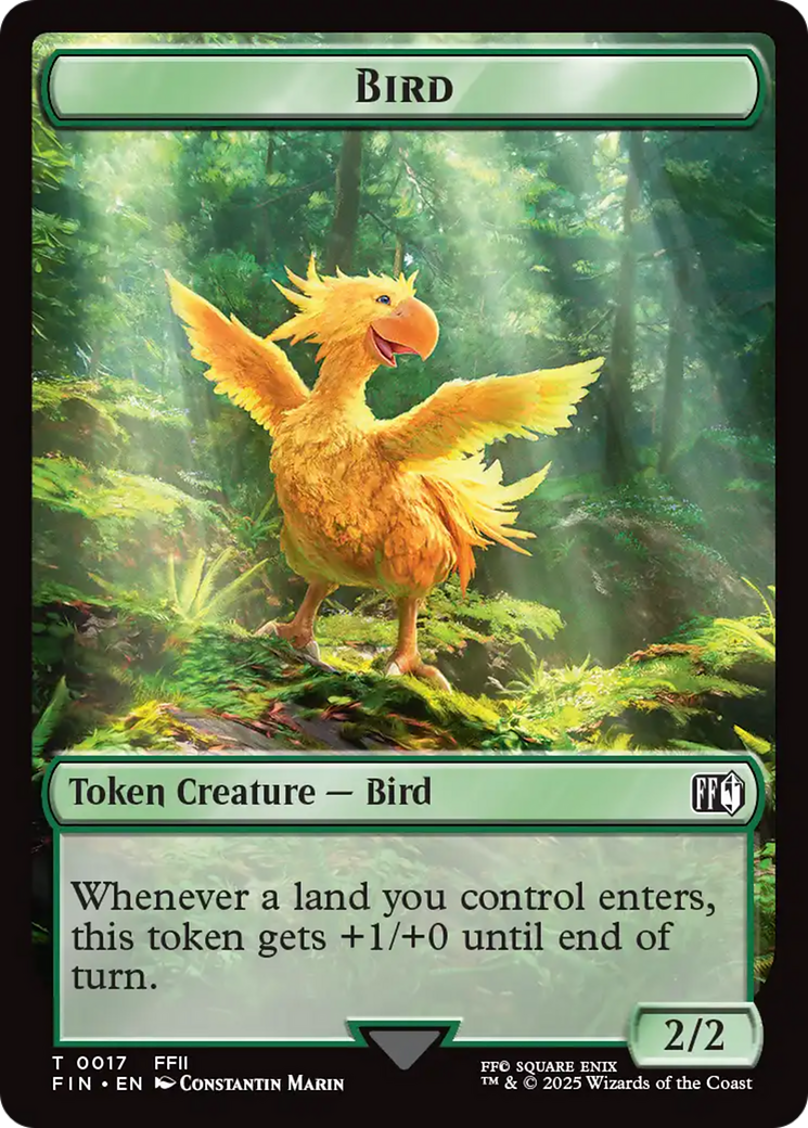 Bird (0017) // Wizard (0015) Double-Sided Token [FINAL FANTASY Tokens]