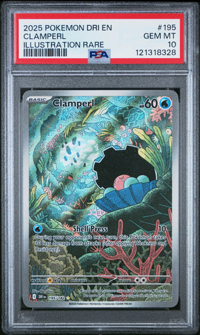 Clamperl #195 2025 Pokemon Dri En-Destined Rivals PSA 10 IR a